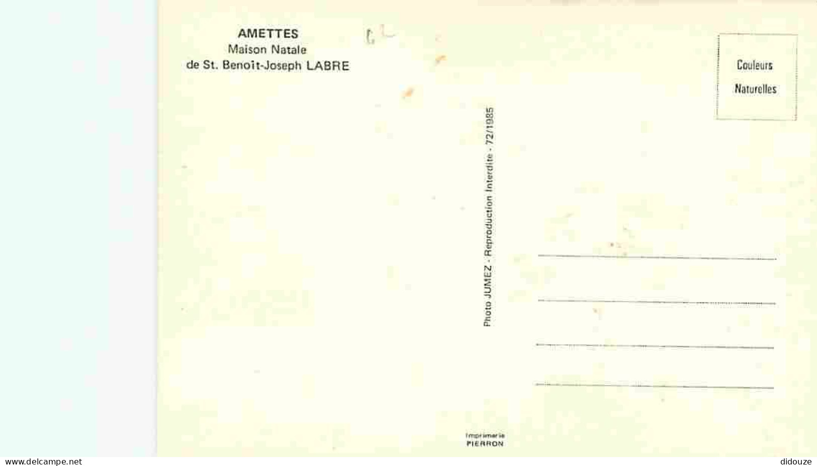 62 - Amettes - Maison Natale De Saint Benoit Joseph Labre - CPM - Voir Scans Recto-Verso - Andere & Zonder Classificatie