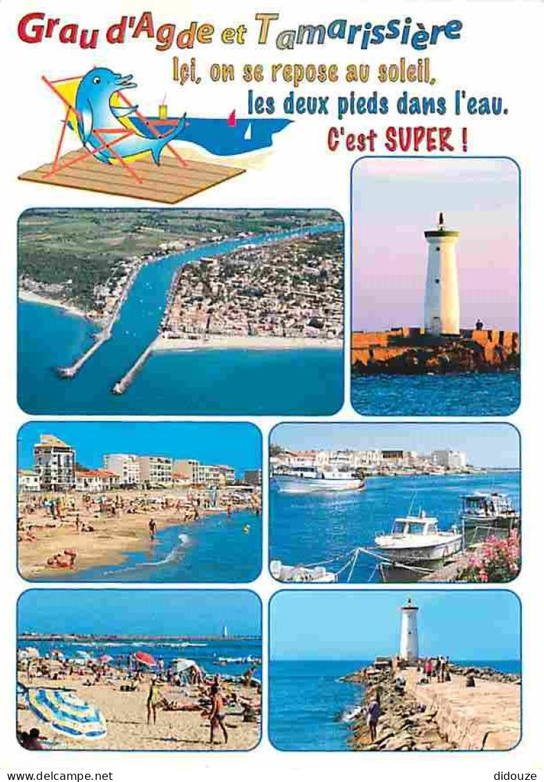 34 - Le Grau D'Agde - Multivues - Scènes De Plage - CPM - Voir Scans Recto-Verso - Agde