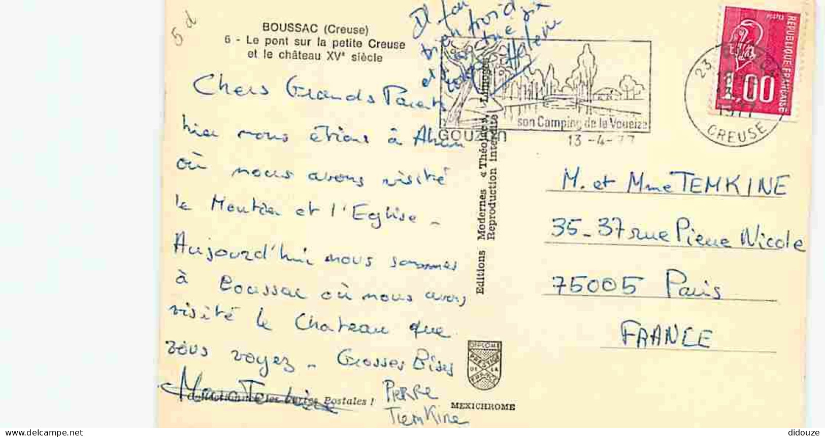 23 - Boussac - Le Pont Sur La Petite Creuse - Le Château - Flamme Postale De Gouzon - CPM - Voir Scans Recto-Verso - Boussac