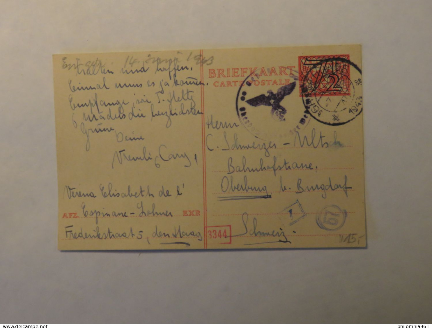 NETHERLANDS POST CARD 1943 - Autres & Non Classés