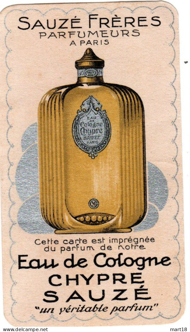 Carte Parfumée - Eau De Cologne CHYPRE - SAUZE Paris - Art Déco - Parfumeur - - Anciennes (jusque 1960)