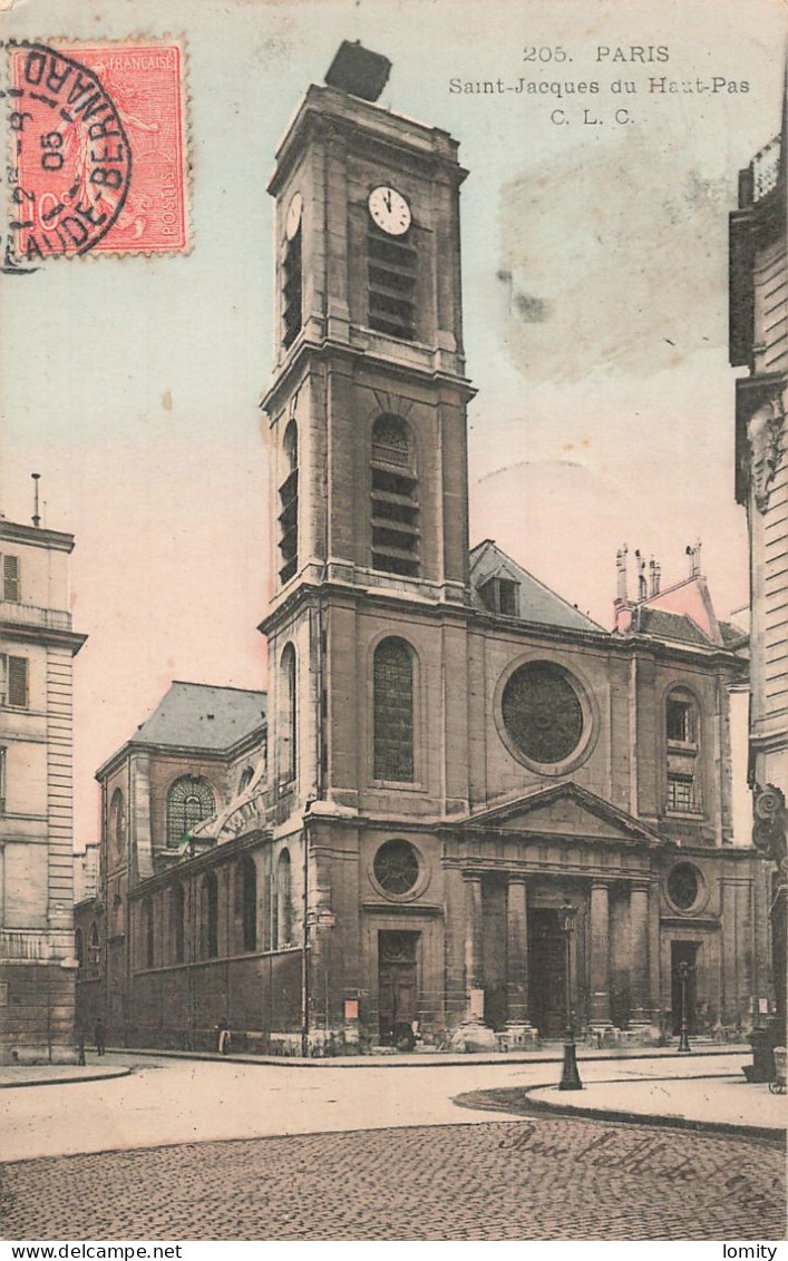 75 Paris 5e église Saint Jacques Du Haut Pas CPA Carte Couleur  Cachet 1905 - Paris (05)