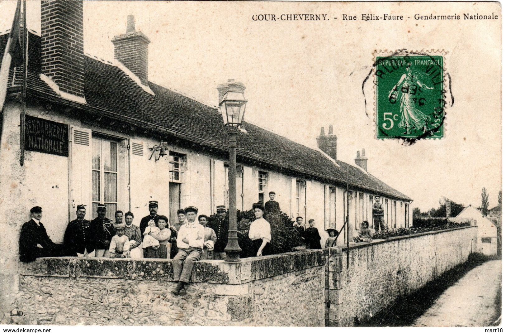 C.P.A. COUR-CHEVERNY (41) - Fête 1908 - Rue F. Faure - Gendarmerie Nationale - - Cheverny