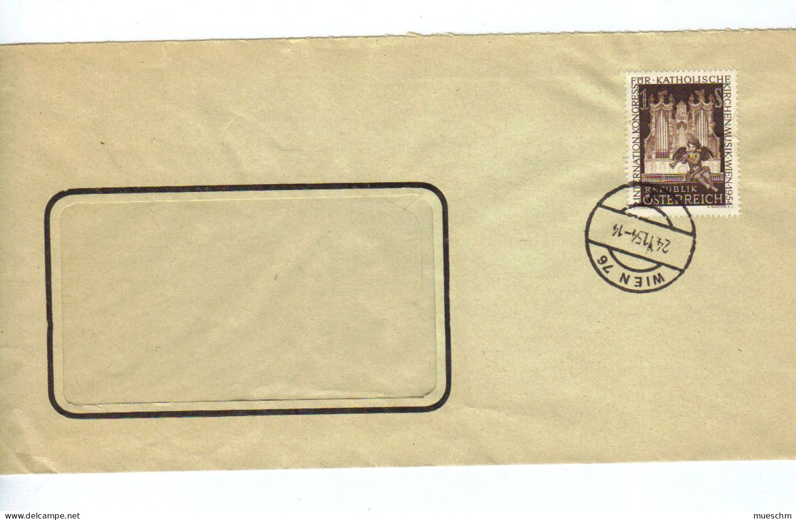 Österreich, 1954, Bedarfsbriefkuvert Frankiert Mit MiNr.1008 (Int.Kongreß F.kath.Kirchenmusik) (12389E) - Buste