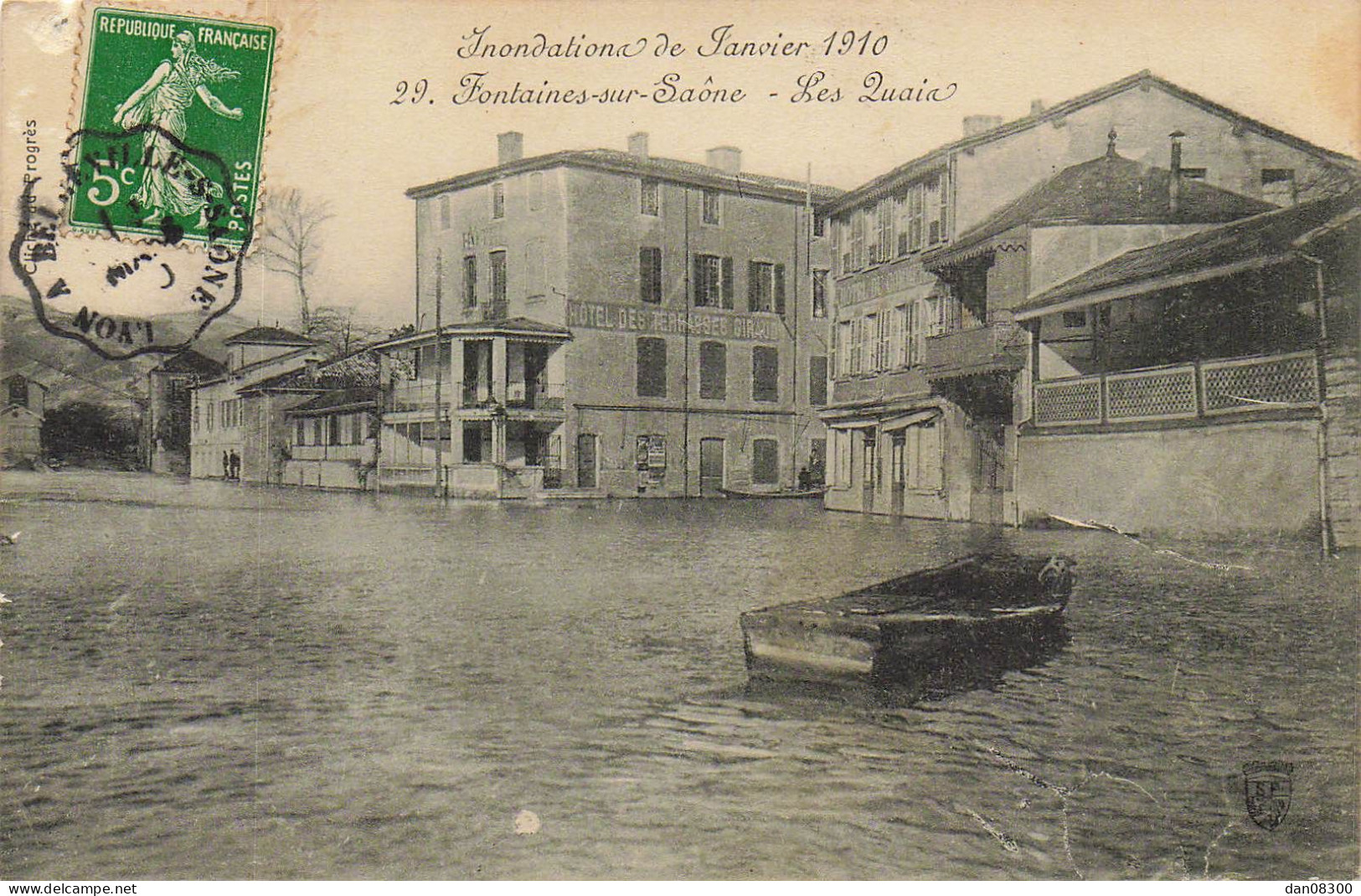 69 INONDATIONS DE JANVIER 1910 FONTAINES SUR SAONE LES QUAIS - Altri & Non Classificati