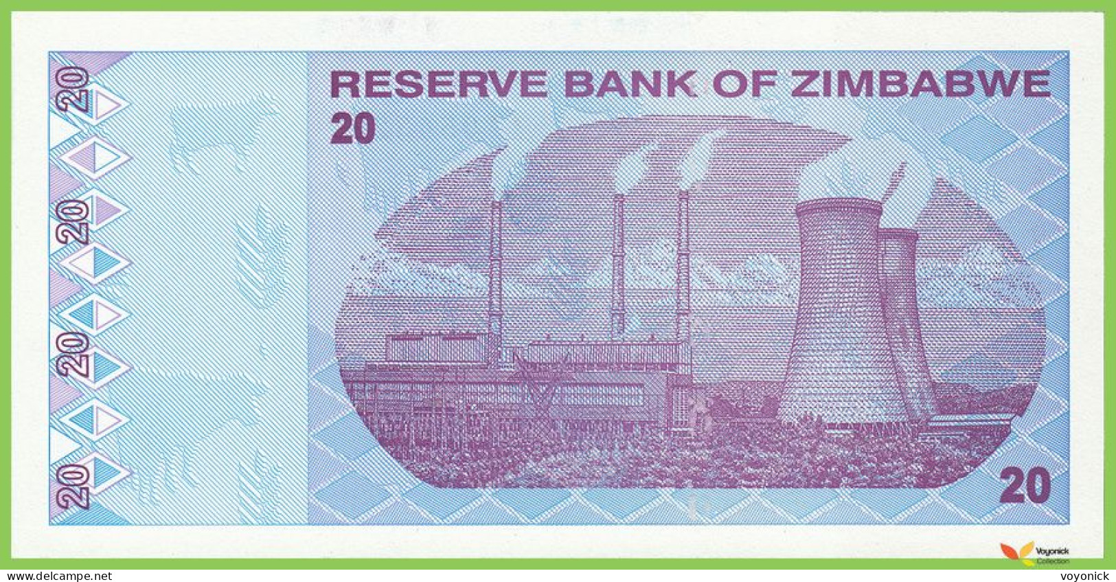 Voyo ZIMBABWE 20 Dollars 2009 P95 B186a AA UNC - Simbabwe