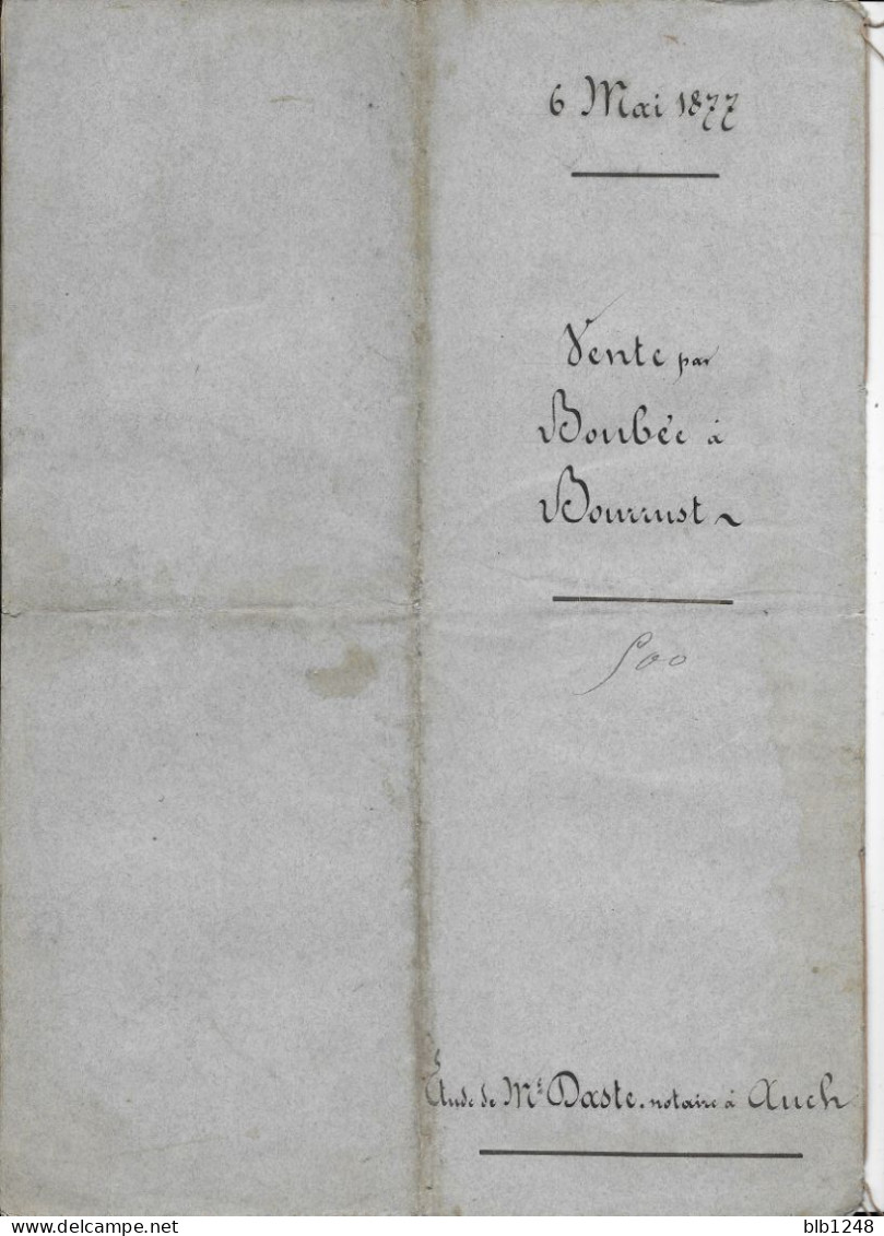 Vieux Papiers  Manuscrit  32 Gers Commune De Pavie Acte De Vente Terrain 6 Mai 1877 4 Pages - Manuscrits