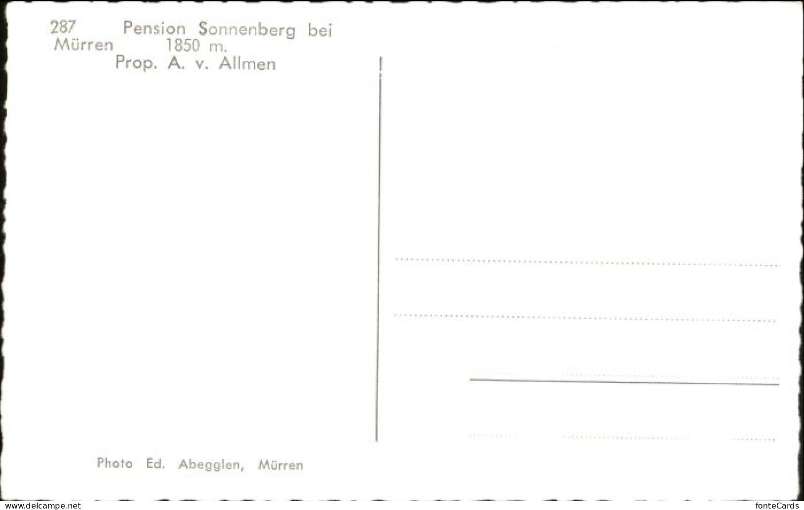 10723062 Muerren BE Muerren Pension Sonnenberg * Muerren - Autres & Non Classés