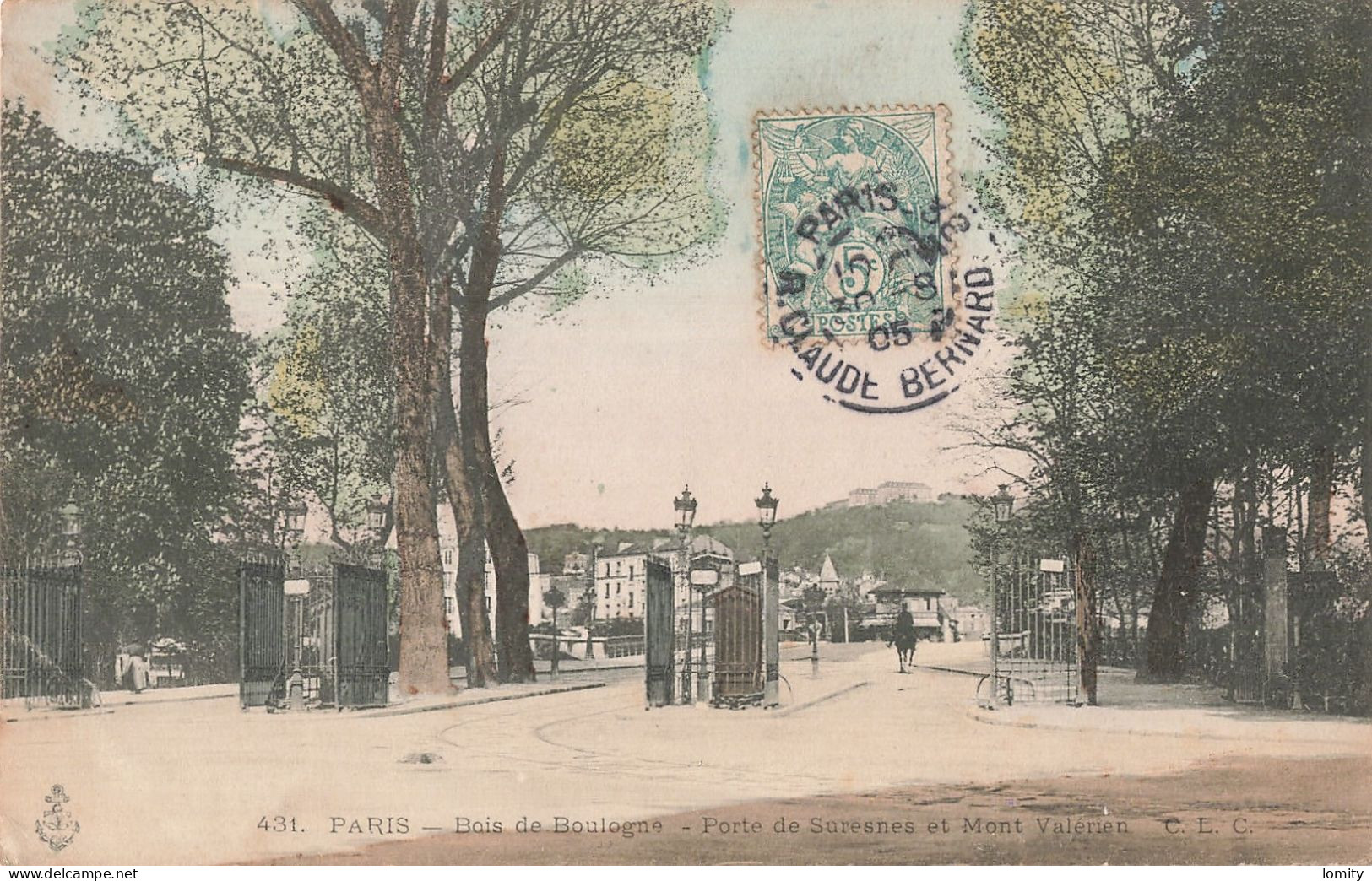 75 Paris 16e Bois De Boulogne Porte De Suresnes Et Mont Valérien CPA Carte Couleur  Cachet 1905 - Arrondissement: 16