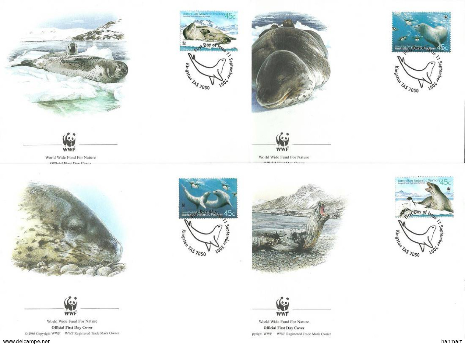 Australian Antarctic Territory (AAT) 2001 Mi 145-148 FDC  (FDC ZS7 AAT145-148) - Autres & Non Classés