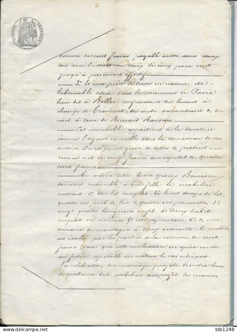 Vieux Papiers  Manuscrit  32 Gers Daste Notaire à Auch Contrat De Mariage 11 Octobre 1855  7 Pages - Manuscrits