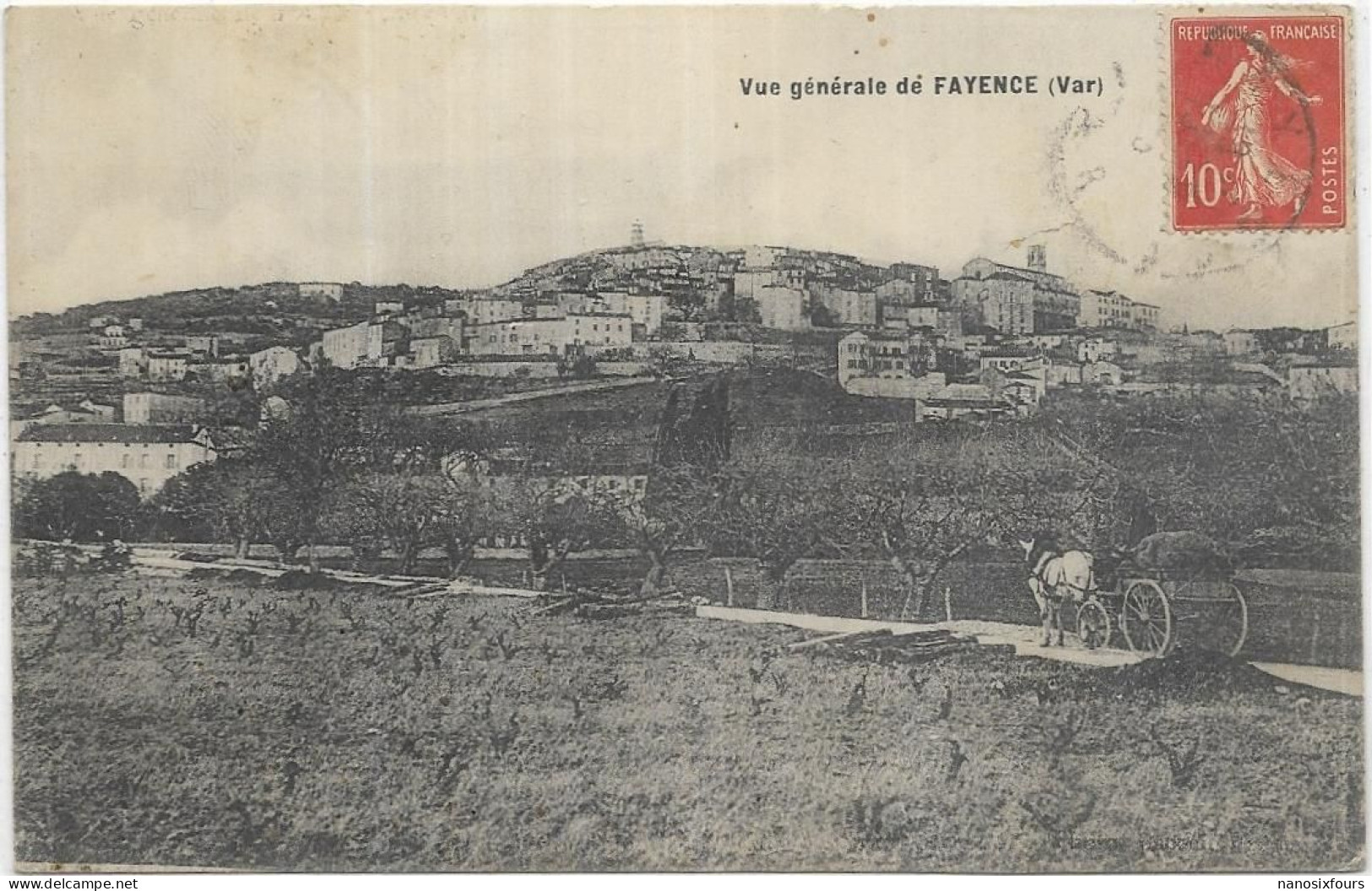 D 83. FAYENCE.  .    VUE GENERALE  CARTE ECRITE AN 1913 - Fayence