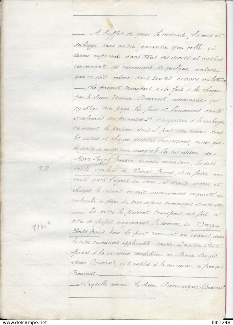 Vieux Papiers  Manuscrit  32 Gers Daste Notaire à Auch Acte Cession 4 Sept 1886  6 Pages - Manuscrits