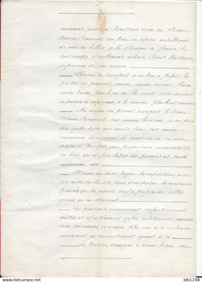 Vieux Papiers  Manuscrit  32 Gers Daste Notaire à Auch Acte Cession 4 Sept 1886  6 Pages