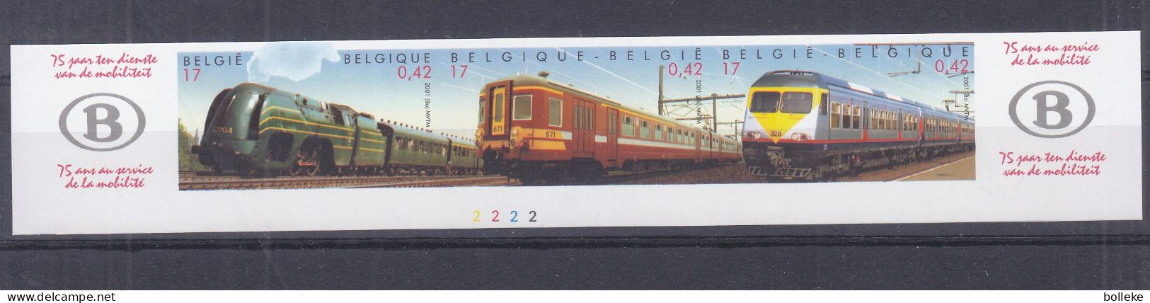 Belgique - COB 2993 / 5 - NON Dentelés - Avec Numéro De Planche - - 2001-…
