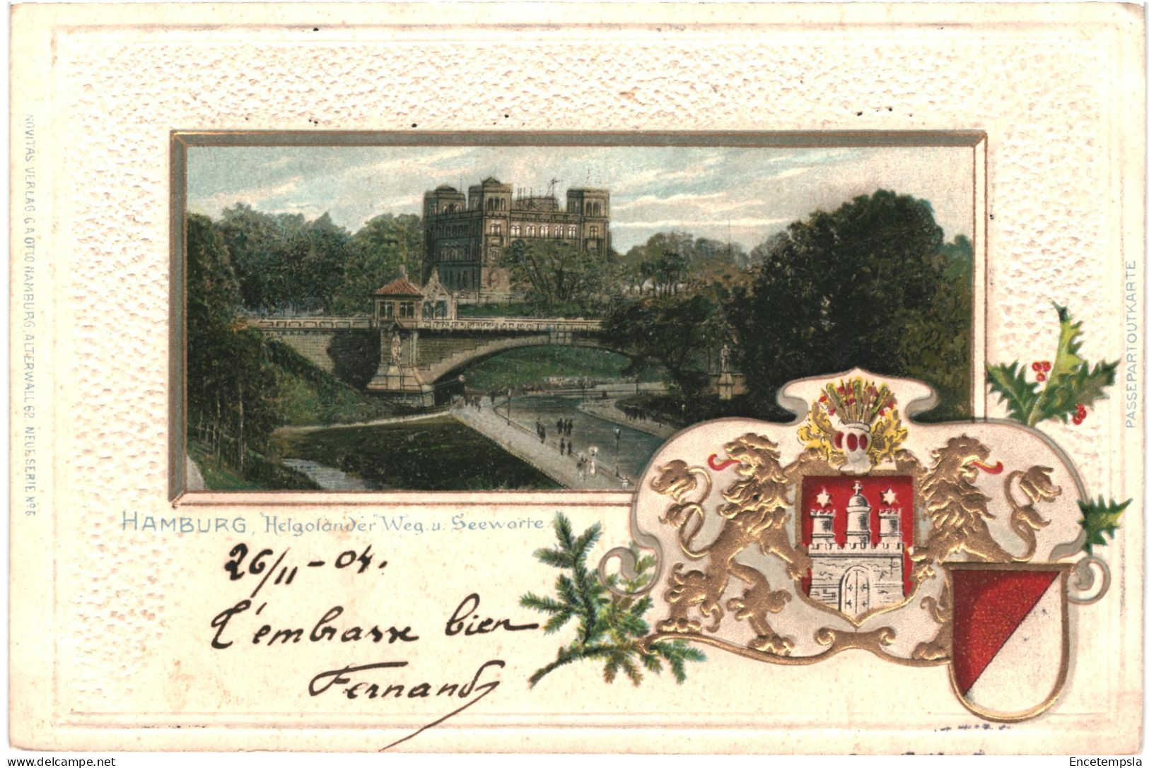 CPA Carte Postale Légèrement Gaufrée  Germany Hamburg Helgolander Weg U. Seewarte 1904 VM80993ok - Mitte