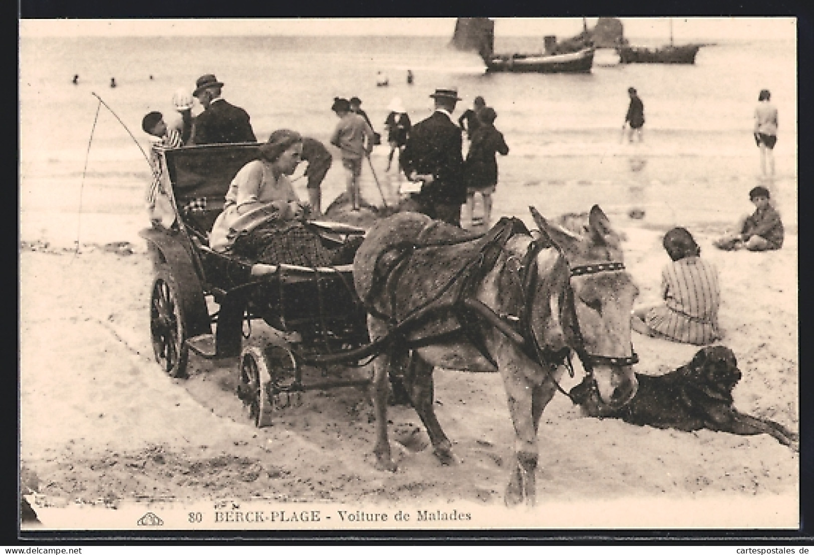 AK Berck-Plage, Voiture De Malades, Eselgespann  - Anes