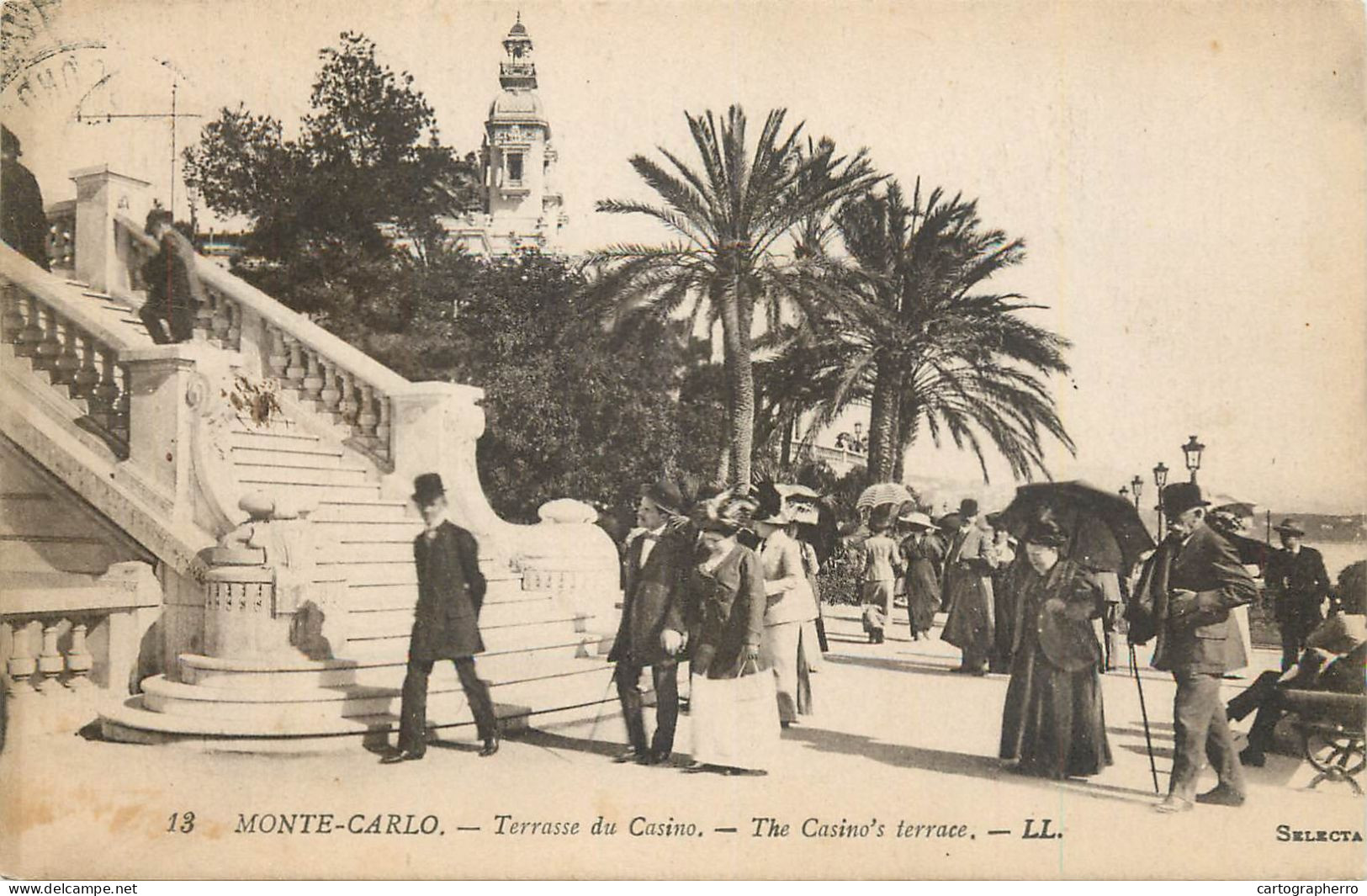 Postcard Monaco Monte Carlo Casino's Terrace - Monte-Carlo