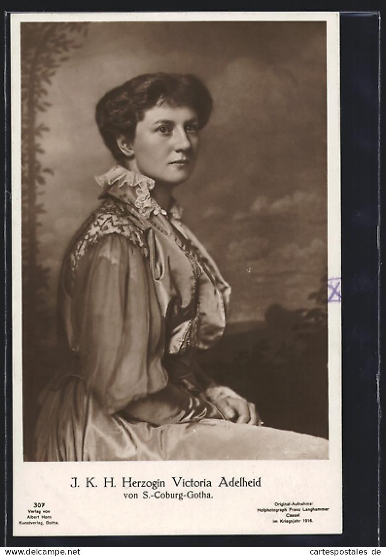 AK Herzogin Victoria Adelheid Von Sachsen-Coburg-Gotha  - Familles Royales