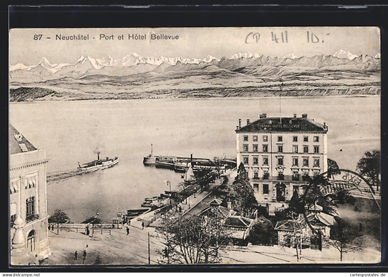 AK Neuchatel, Port Et Hotel Bellevue  - Altri & Non Classificati