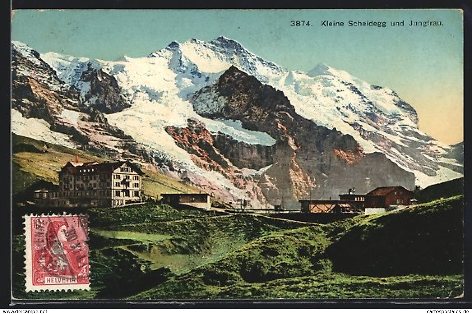 AK Kleine Scheidegg, Hotel Mit Blick Auf Die Jungfrau (4167m)  - Otros & Sin Clasificación