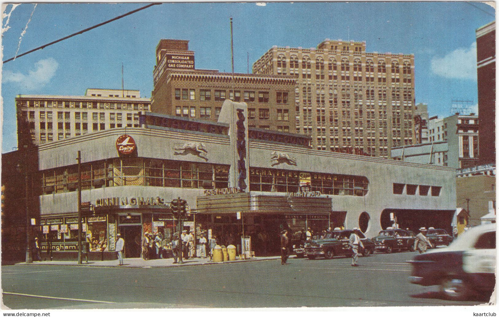 Detroit: 1950's CHEVROLET TAXI'S - Greyhound Bus And Air Lines Terminal - Washington Boulevard - (USA) - 1953 - Voitures De Tourisme