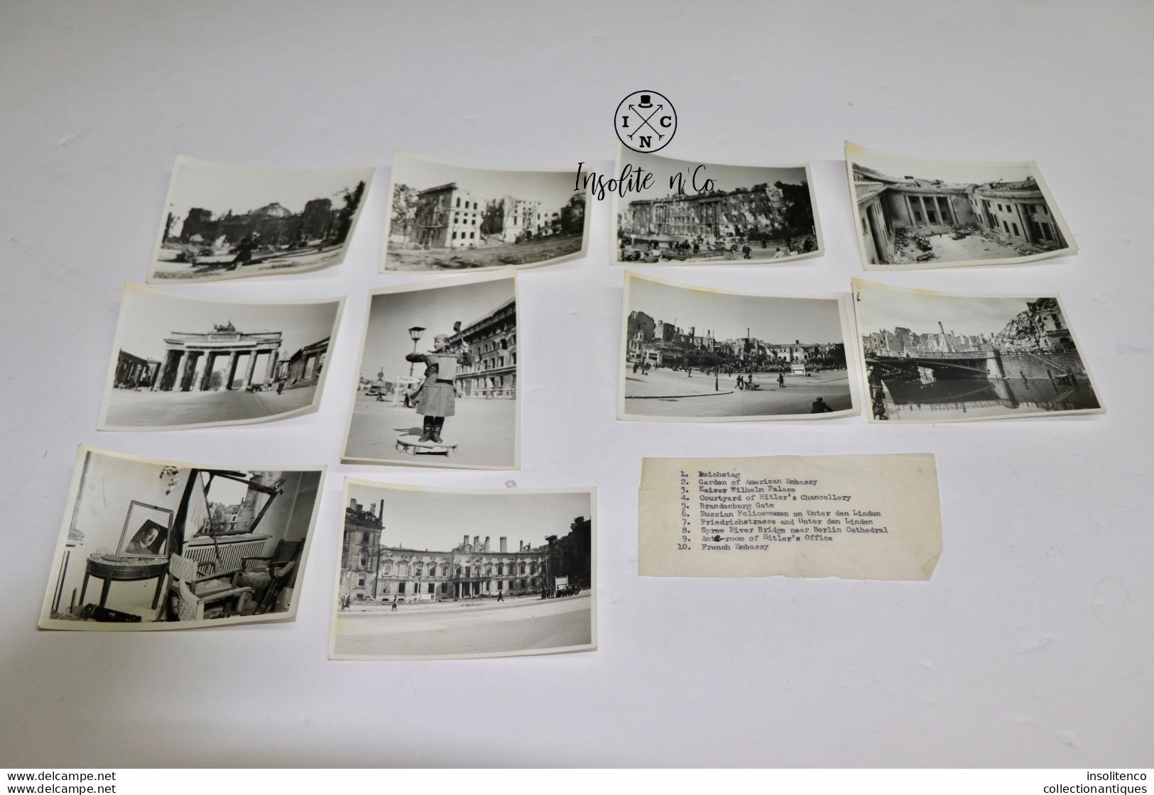 Très Rare 10 Photographies De Berlin Datant De Juillet 1945 Prises Par Un Soldat De L'équipe D'Eisenhower Non Publiées ! - 1939-45