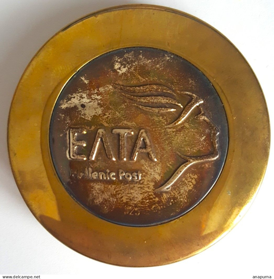Médaille Presse Papier Helenic Post EATA, Visuel Central En Argent, Avec Sa Boite, Poste De Grèce - Autres & Non Classés