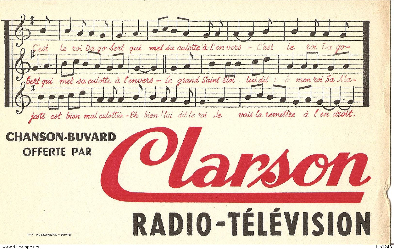 Buvards, Radio Television - Clarson - R