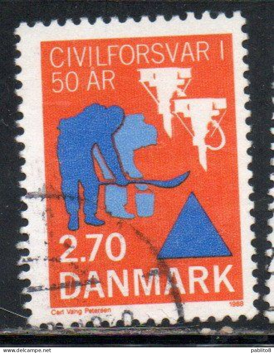 DANEMARK DANMARK DENMARK DANIMARCA 1988 DANISH CIVIL DEFENSE AND EMERGENCY PLANNING AGENCY 2.70 USED USATO OBLITERE' - Oblitérés