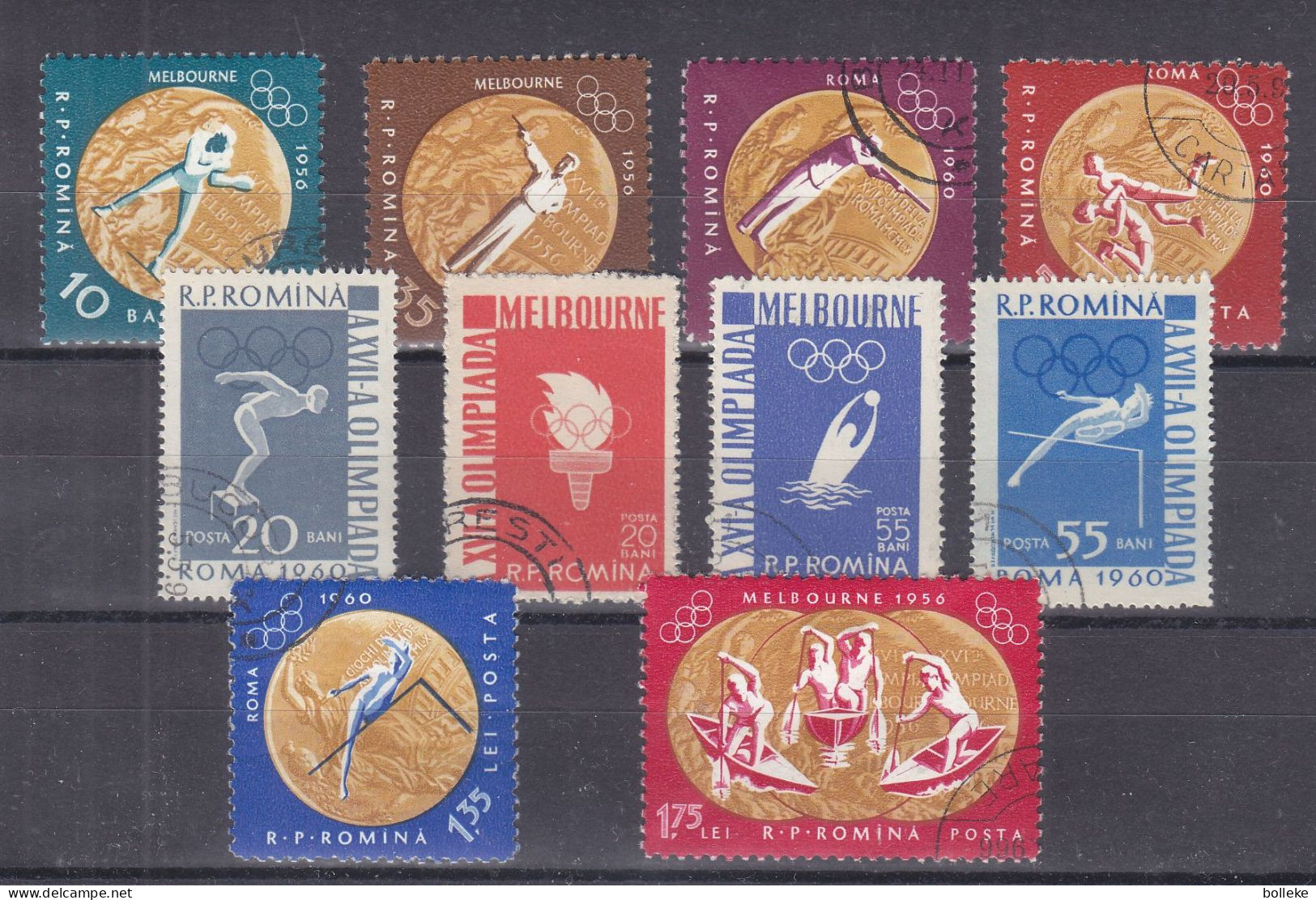 Roumanie - Yvert 1804 / 13 Oblitéré - Jeux Olympiques - Boxe - Tir - Natation - Canoë - Valeur 2,50 Euros - Lettres & Documents