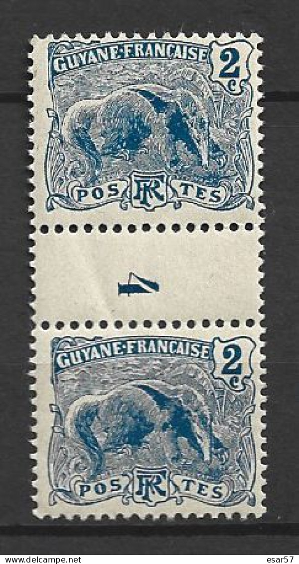 GUYANE - MILLESIMES - N°50  (1919) 2c Bleu - Unused Stamps