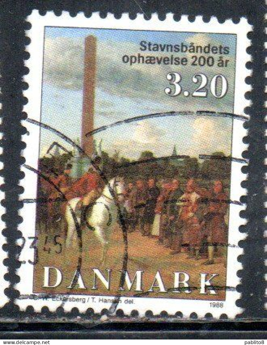 DANEMARK DANMARK DENMARK DANIMARCA 1988 LIBERTY MEMORIAL ABOLITION OF STAVNSBAAND 3.20k USED USATO OBLITERE' - Oblitérés