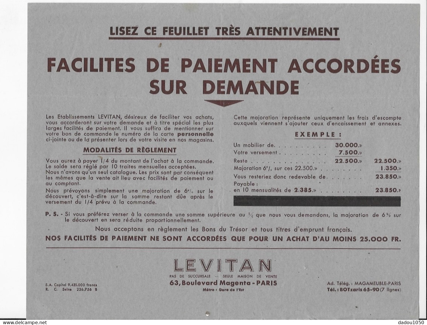 Publicité Levitan - Werbung
