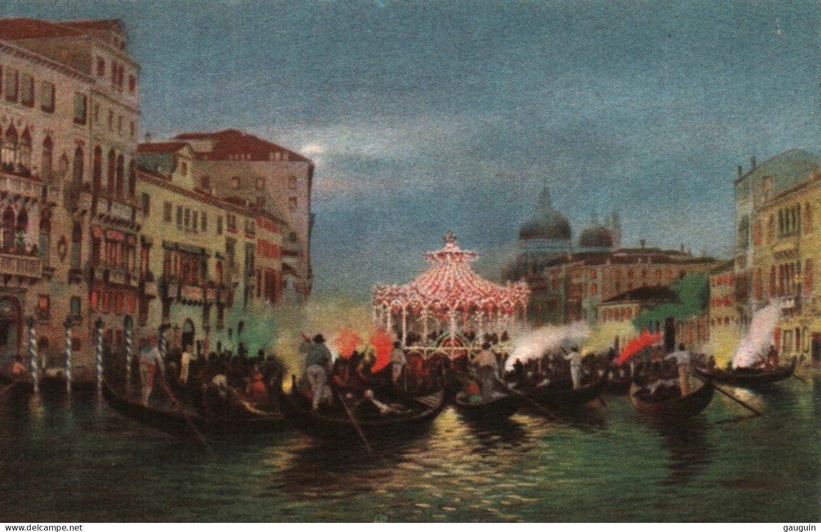 CPA - VENEZIA - Illustration Canal Grande Serenate (Gondoles)  ... Edition A.Scrocchi. Milano - Venezia (Venice)