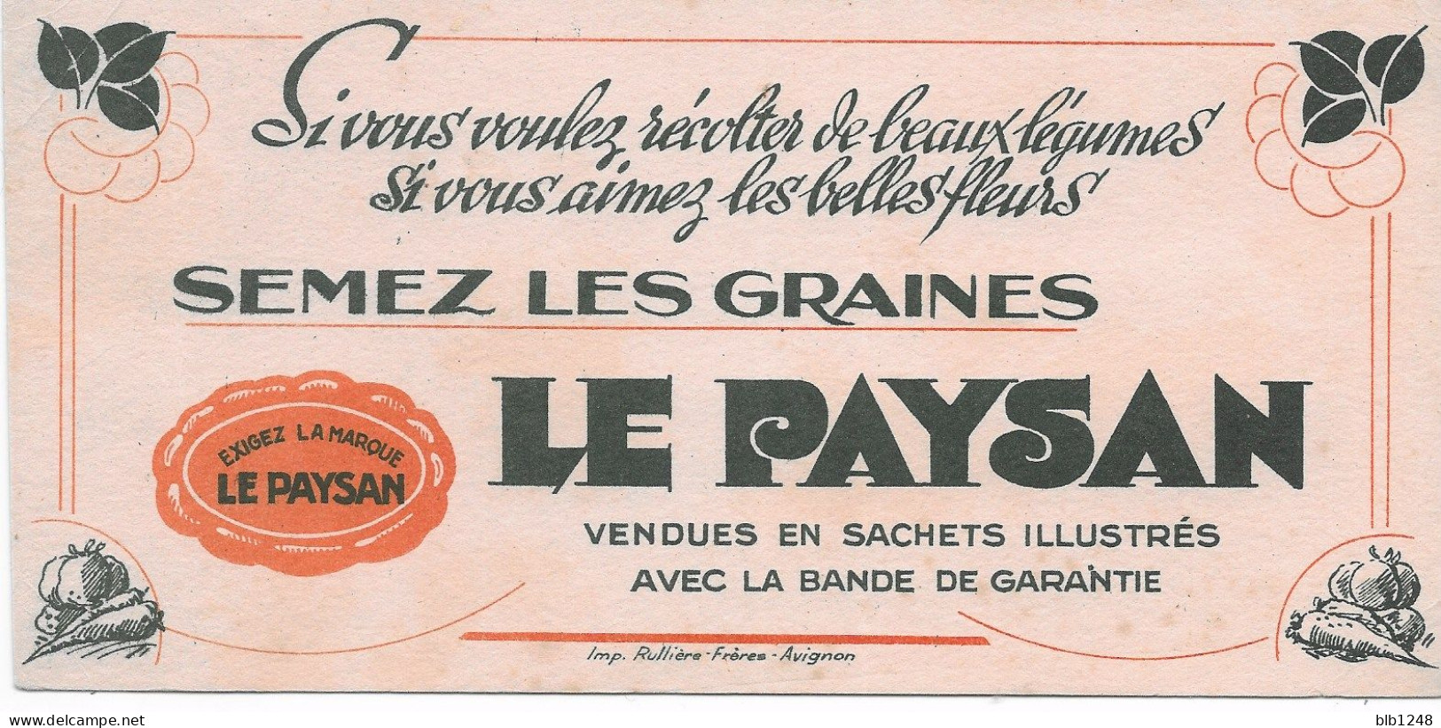 Buvards Graines Le Paysan - J