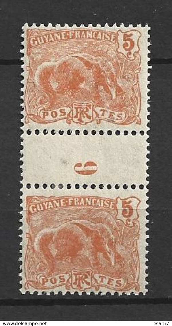 GUYANE - MILLESIMES - N°75  (1926) 5c Orange Charnière - Neufs