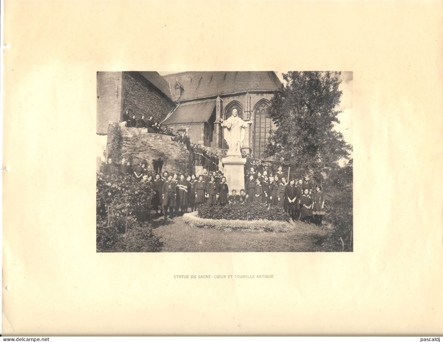 BRAINE-LE-COMTE - Ecole Soeurs Notre-Dame - Statue Du Sacré-Coeur & Tourelle Antique -Ancienne Photo Imprimée Sur Papier - Non Classés