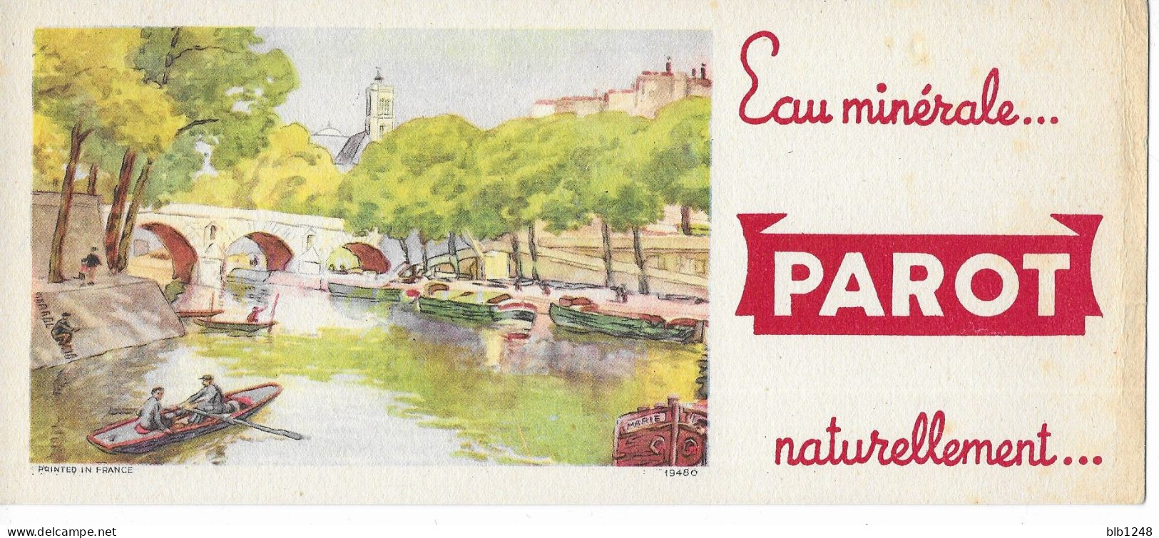 Buvard Eau Minerale Parot 01 Vue De Paris Aquarelle - E