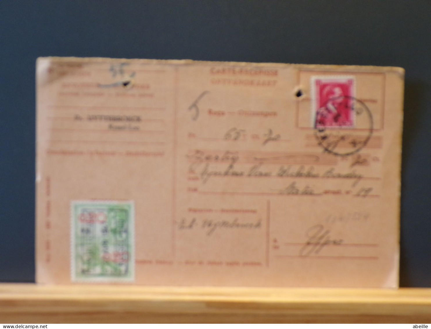 104/524  CARTE RECEPISSE    BELG.1943 OBL. KESSEL-LO - Lettres & Documents