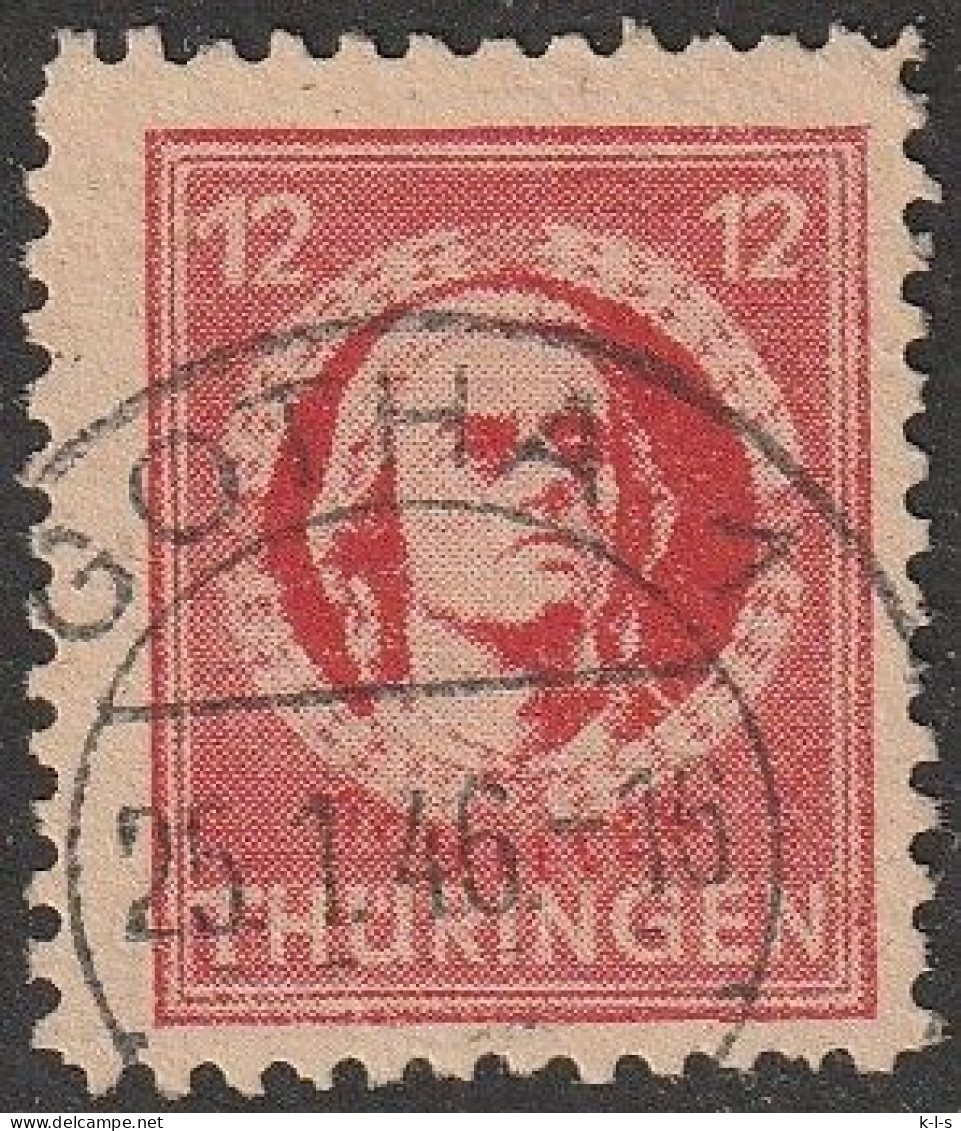 SBZ- Thüringen 1945, Mi. Nr. 97 AX Aw, Freimarke: 12 Pfg. Friedrich Von Schiller.  Tagesstpl. GOTHA 1 - Afgestempeld