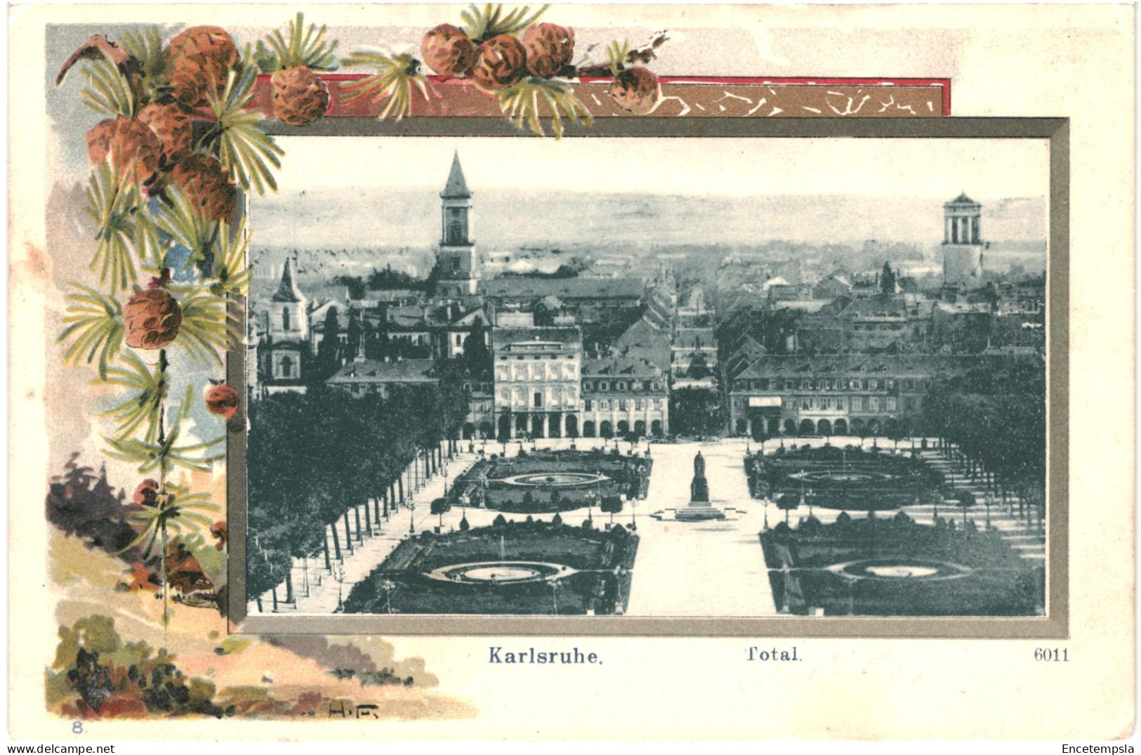 CPA Carte Postale   Germany Karlsruhe Total Ansicht Début 1900 VM80992 - Karlsruhe