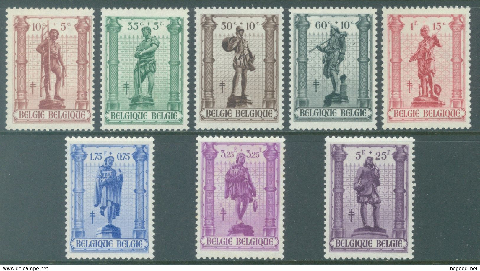 BELGIQUE - 1943 - MNH/*** LUXE - ANTITUBERCULEUX "LES METIERS" SABLON - COB 615 - 622 -  Lot 26044 - Unused Stamps
