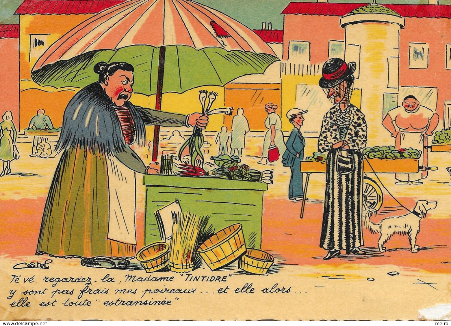 CPSM - Humour- Provençal Illustrateur CASTEL Madame TINTIDRE LA PARTISANE Estransinée 1950s TARDY 15 - Humour