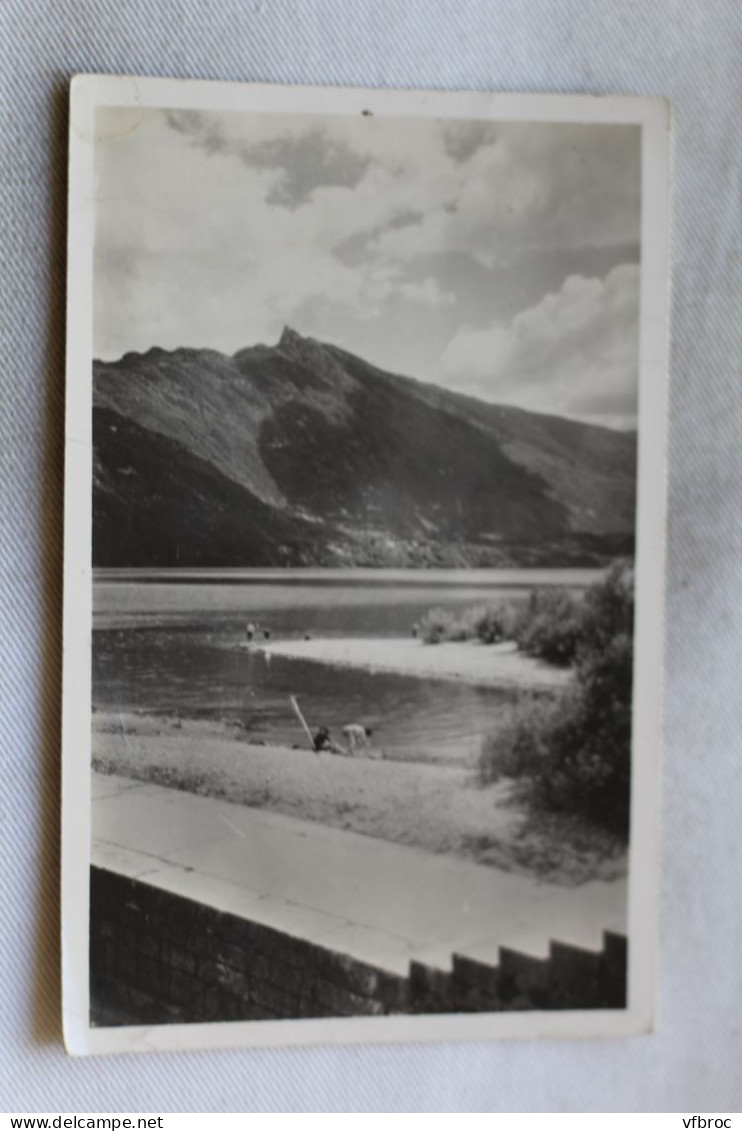 N889, Cpsm 1950, Aix Les Bains, Le Lac Du Bourget Et La Dent Du Chat, Savoie 73 - Aix Les Bains