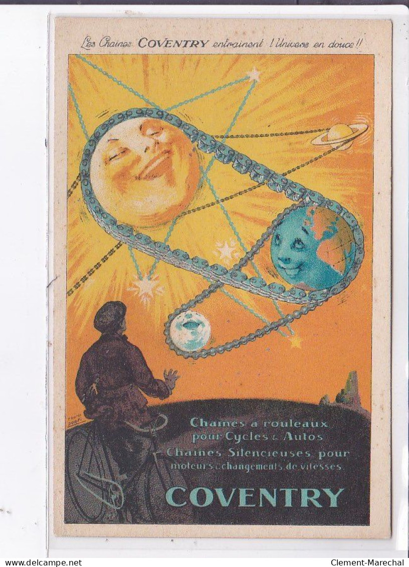 PUBLICITE : Les Chaines COVENTRY Pour Cycles Et Autos (automobile - Lune - Soleil) - Très Bon état - Publicité