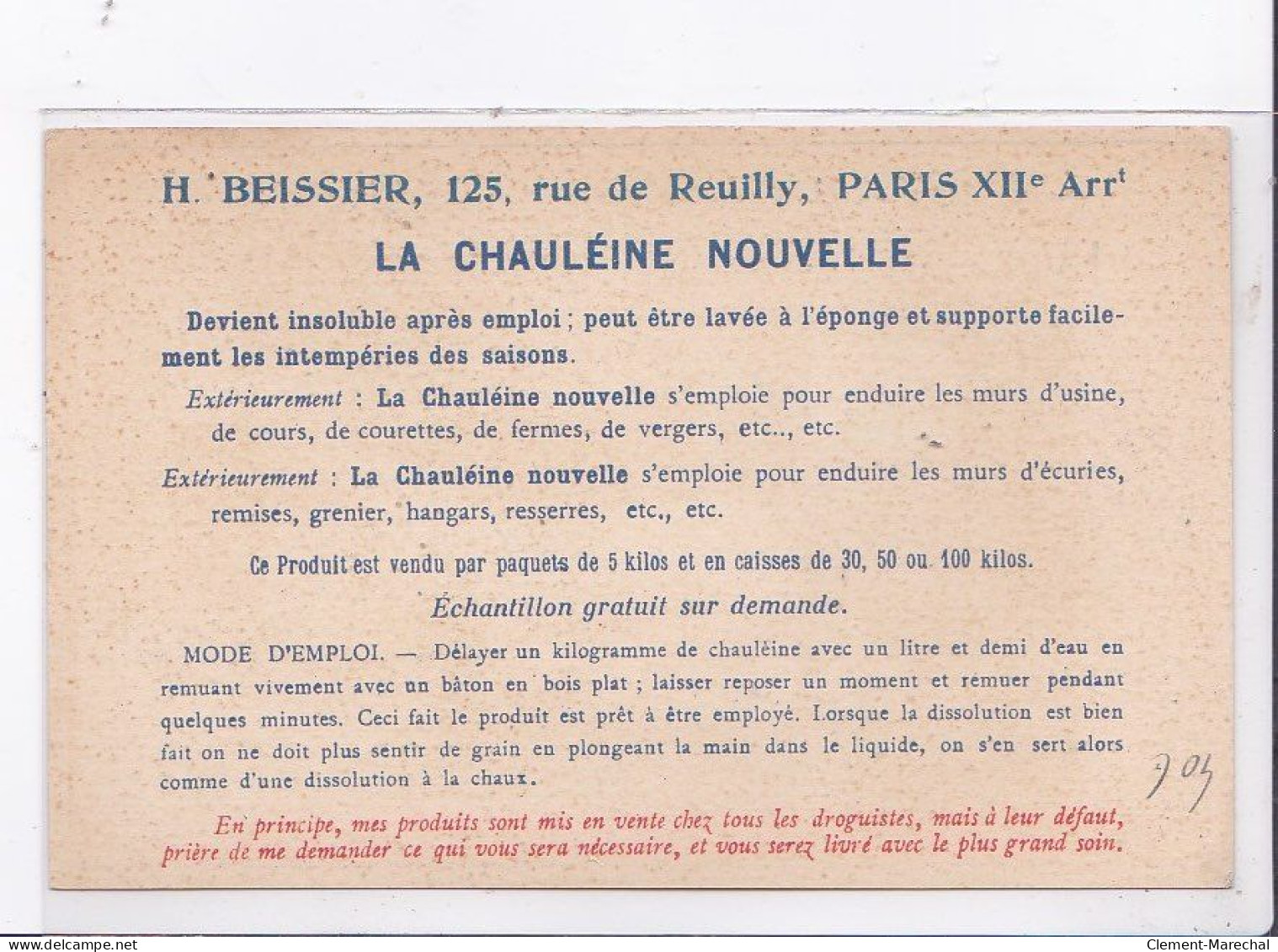 PUBLICITE : La Chauleine BESSIER (batiment - BTP) - Très Bon état - Werbepostkarten