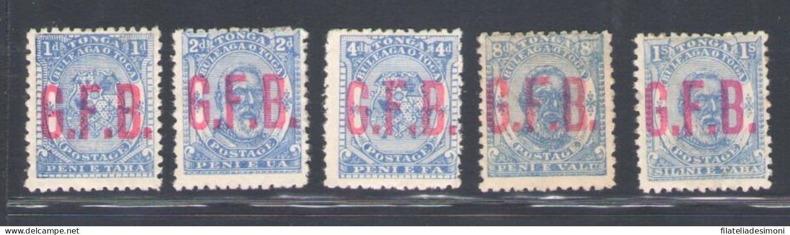 1893 Tonga - Stanley Gibbons N. O1/O5 - MH* - Otros & Sin Clasificación