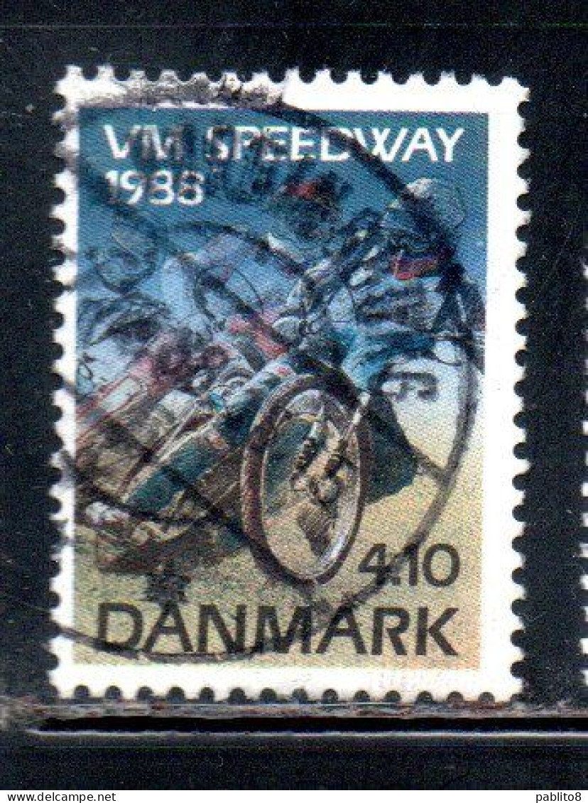 DANEMARK DANMARK DENMARK DANIMARCA 1988 INDIVIDUAL SPEEDWAY WORLD MOTORCYCLE CHAMPIONSHIPS 4.10k USED USATO OBLITERE' - Oblitérés