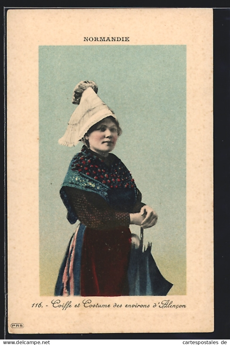 CPA Alencon /Normandie, Femme En Costume Typique Avec Schirm  - Non Classificati